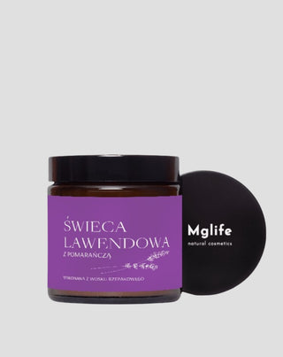 Rapeseed Wax Candle Lavender and Orange with 100% Cotton Wick Mglife - 3
