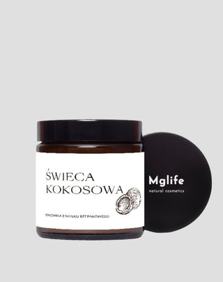 Mglife vegan rapeseed candle with cotton wick with coconut scent120ml