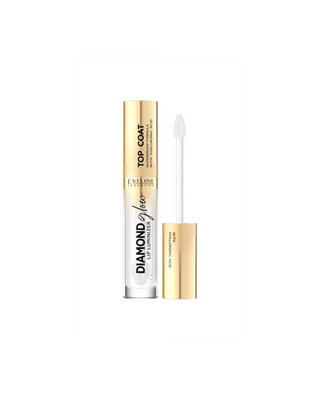 Lip Gloss with Hyaluronic Acid No. 01 Transparent Top Coat Diamond Glow Lip Luminizer Eveline