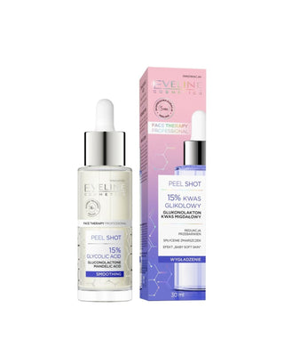 Eveline Cosmetics Peel Shot 15% glycolic acid exfoliating treatment reducing discolouration