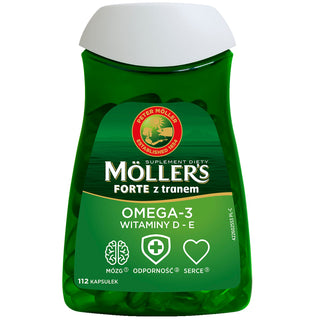 Dietary supplement with Omega-3 acids and vitamin D - E Forte Moller's 112 capsules.
