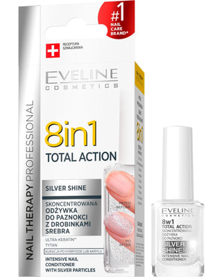 8-in-1 Nail Concentrated Conditioner Silver Glitter Eveline