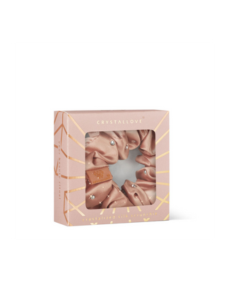 Crystal-Infused Silk Hair Tie – Rose Gold Crystallove - 4
