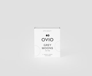 Platinum grey zero power monthly coloured contact lenses Grey Moons No. 2 Ovio - 1