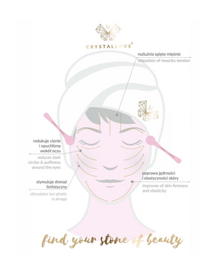 3D Eye Massager with Rose Quartz and Cream Applicator Crystallove