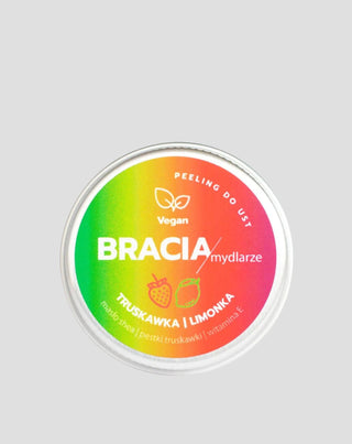 Strawberry and lime lip scrub with vitamin E moisturizing and smoothing Bracia Mydlarze - 1