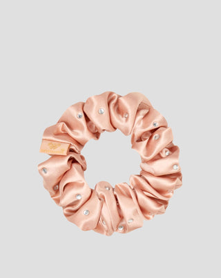 Silk hair tie with crystals – rose gold Crystallove_3 - 3