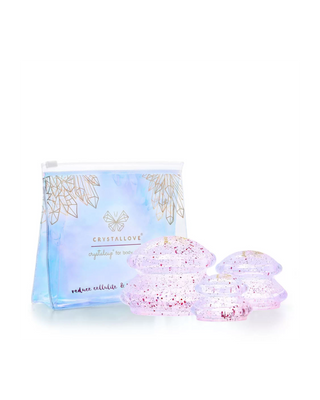 Silicone Crystal Cup Body Massage Cups with Glitter Crystallove