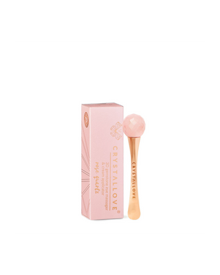 3D Eye Massager with Rose Quartz and Cream Applicator Crystallove