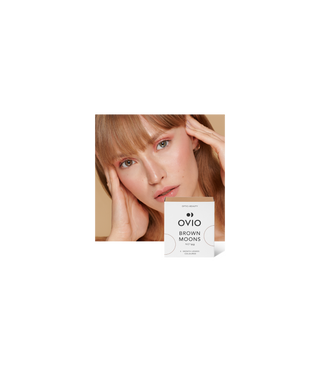 Hazelnut brown zero power monthly coloured contact lenses Brown Moons No. 2 Ovio - 2