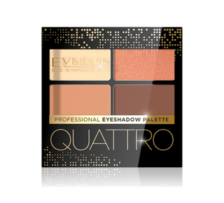 Eveline Quattro Eyeshadow No. 01 palette of 4 peach and brown eyeshadows
