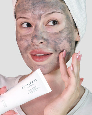Nutridome detoxifying face scrub with activated bamboo charcoal and white clay
