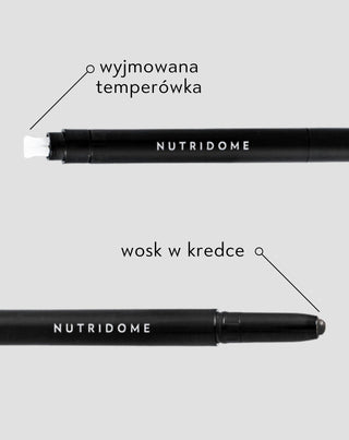 Nutridome black eyebrow wax pencil with castor oil with a lamination effect