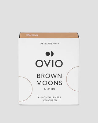 Hazelnut brown zero power monthly coloured contact lenses Brown Moons No. 2 Ovio - 1