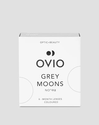 Platinum grey zero power monthly coloured contact lenses Grey Moons No. 2 Ovio - 1