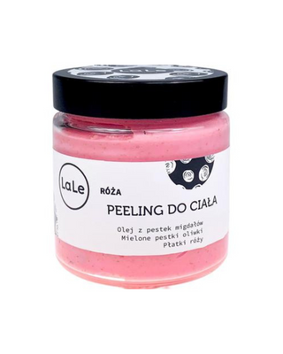 Rose body scrub with almond kernel oil, ground olive seed, rose petals La-Le