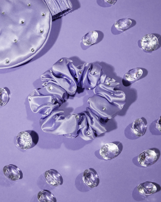 Crystal-Infused Silk Hair Tie – Lilac Crystallove - 2