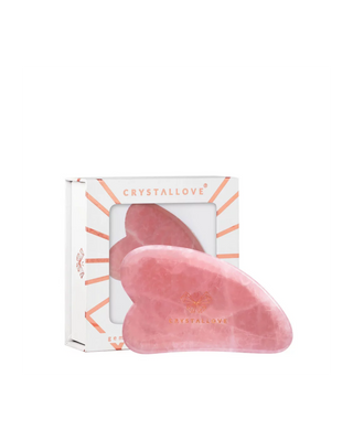 Facial Gua Sha Massage Stone with Pink Quartz Stone of Love Crystallove