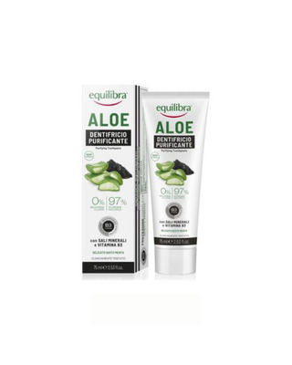 Equilibra toothbrushing gel with activated charcoal from coconut shells and aloe vera