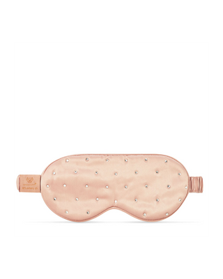 Silk Eye Mask for Sleep Adorned with Crystals – Rose Gold Crystallove