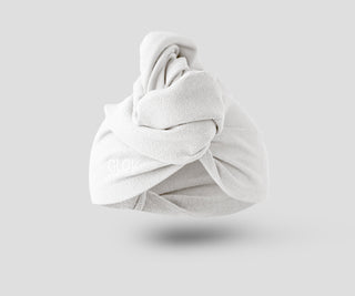 White Hair Drying Turban for All Hair Types Hair Wrap Glov