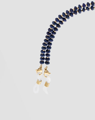 Gold-plated eyeglass chain with lapis lazuli Mys_4