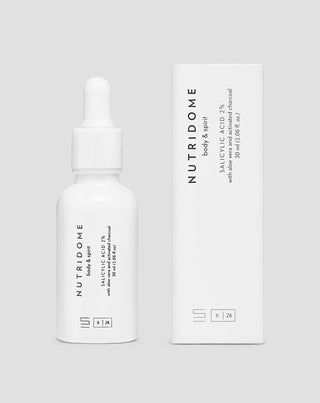 Salicylic acid 2% face serum for imperfections and acne with niacin and aloe vera Nutridome