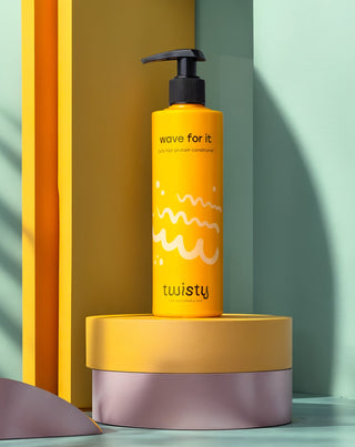 Twisty protein conditioner for curly hair with amino acids