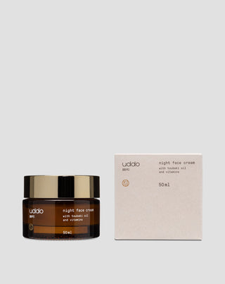 Moisturising Night Facial Cream with Cocoa Butter, Tsubaki Oil, and Aloe Uddo