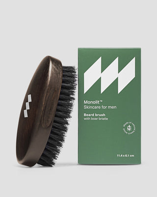 Beechwood beard punch with natural boar bristles Monolith