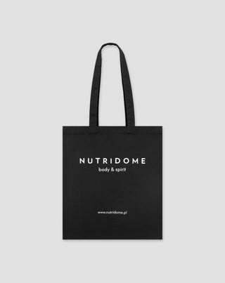 Nutridome eco-friendly black printed cotton shopping bag
