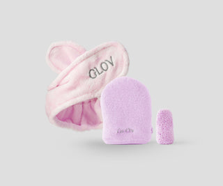 Hair Wrap and Two Makeup Removal Gloves Set for Daily Skincare Glov