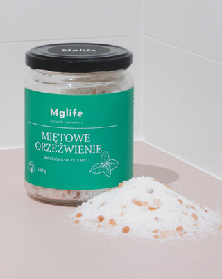 Magnesium Bath Salt with Epsom Salt and Peppermint Essential Oil Minty Refreshment Mglife
