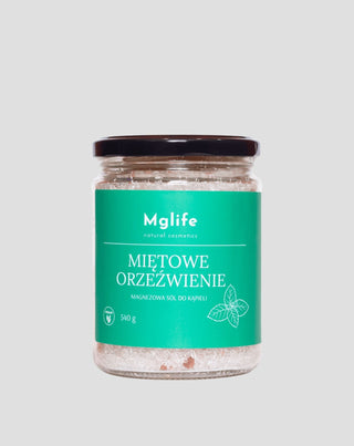 Magnesium Bath Salt with Epsom Salt and Peppermint Essential Oil Minty Refreshment Mglife