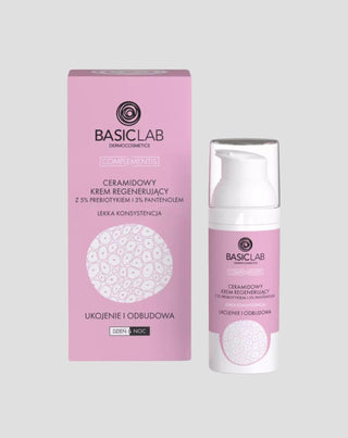 Ceramide regenerating cream with 5% prebiotic and 3% panthenol Soothe and rebuild BasicLab - 1