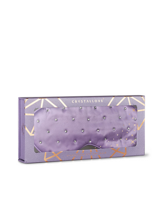 Silk Eye Mask for Sleep Adorned with Crystals – Lilac Crystallove - 4