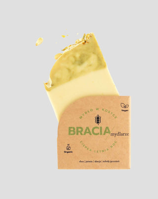 Bar soap with jasmine and acacia for wrinkles and acne Warm summer night Bracia Mydlarze