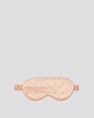 Silk sleeping eye mask decorated with crystals – rose gold Crystallove_3 - 3