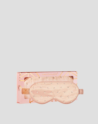  Silk sleeping eye mask decorated with crystals – rose gold Crystallove - 1