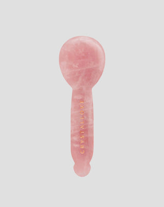 Rose quartz gua sha eye massager – Crystallove facial reflexology - 1