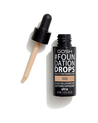 Gosh 006 tawny foundation moisturising and soothing foundation drops with vitamin E and SPF 10 - 2