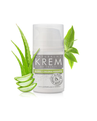 Natural face cream Aloe vera with green tea soothing and relaxing E-Fiore - 1