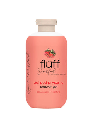 Shower Gel with Strawberry Scent, Nourishing and Gently Exfoliating Fluff - 1