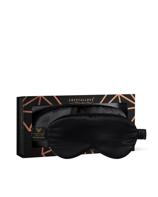 Black Mulberry Silk Eye Mask Crystallove