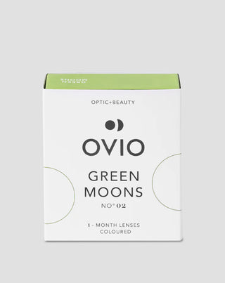 Aquamarine-mint green zero power monthly coloured contact lenses Green Moons No. 2 Ovio