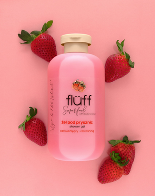 Shower Gel with Strawberry Scent, Nourishing and Gently Exfoliating Fluff - 2
