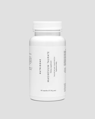 Magnesium taurinate gentle on the stomach for leg cramps, calves, fatigue and stress Nutridome 60 capsules