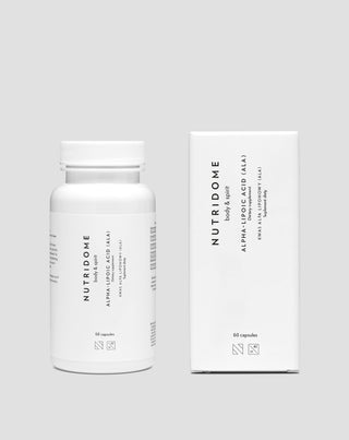 Alpha Lipoic Acid ALA to support glucose metabolism Nutridome dietary supplement 60 pcs.