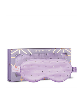 Silk Eye Mask for Sleep Adorned with Crystals – Lilac Crystallove - 1