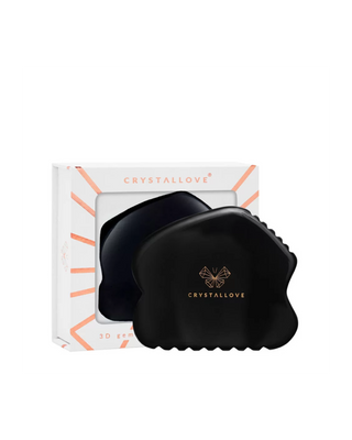 Facial Gua Sha Massage Plate with Obsidian Stone of Great Power Crystallove - 1